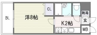 リファレンス薬院104号室-間取り