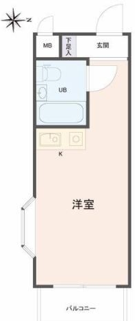 ロマネスク渡辺通第２205号室-間取り