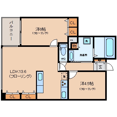 コスモ博多古門戸202号室-間取り