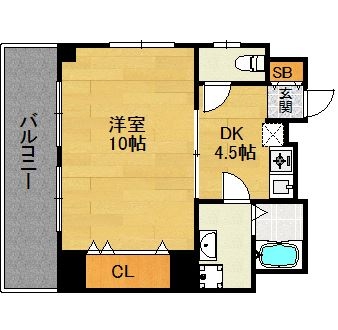 フリーデン大博605号室-間取り