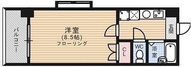 ロイヤル博多駅東1106号室-間取り