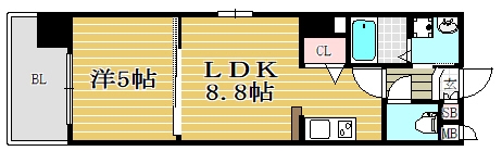 シャルム薬院901号室-間取り