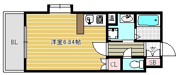 ウエストサイド箱崎301号室-間取り