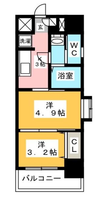 ＹＧＭ九大病院前701号室-間取り