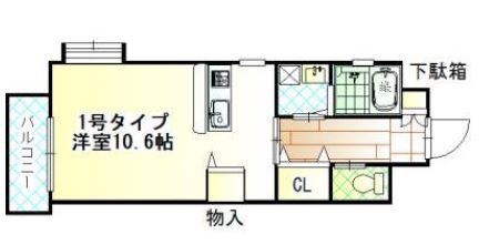 ギャラン御供所町201号室-間取り