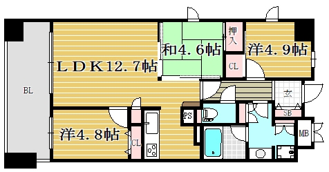 195-GA1302号室-間取り