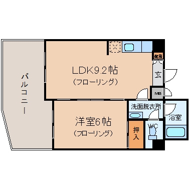 コモンズ博多501号室-間取り