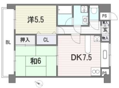 フォーラム日赤通り前708号室-間取り