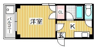 ハピネスコート101号室-間取り