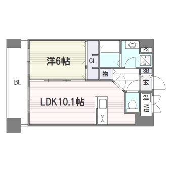 モンルポ博多駅東401号室-間取り