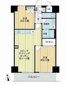 ライオンズマンション西公園第5403号室-間取り