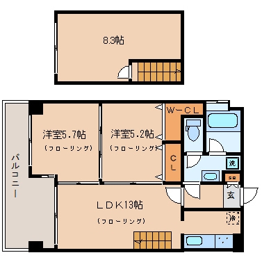 御所ヶ谷グレイス103号室-間取り