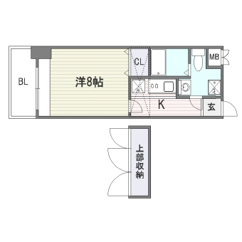 エステートモア西公園405号室-間取り