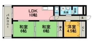 シャルマンコーポ博多614号室-間取り