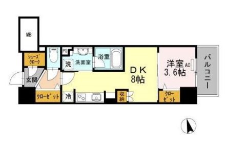 ウェルブライト博多ステーション402号室-間取り