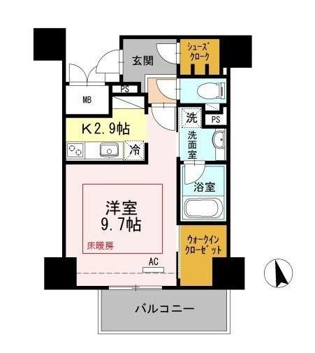 ウェルブライト博多ステーション1106号室-間取り