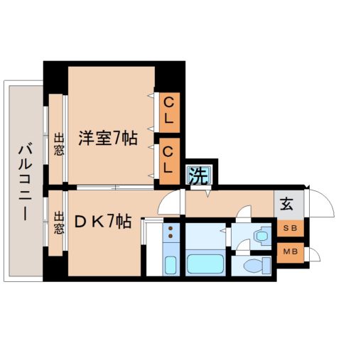 エステートモア博多アペックス412号室-間取り