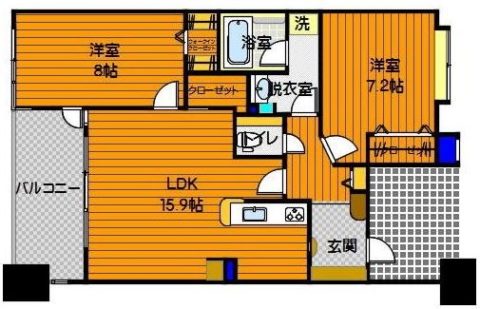 アンピール舞鶴1103号室-間取り