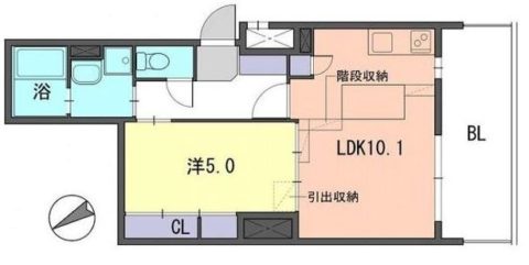 Ｆ・ＰＡＲＣ　ＧＲＡＮＤＭＡＲＫ天神507号室-間取り