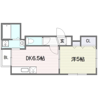 フローレスタ冷泉202号室-間取り