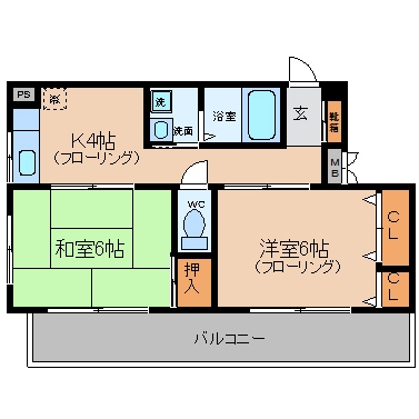 コンセール２１401号室-間取り