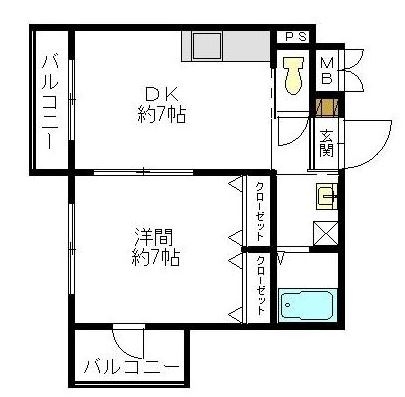 プレミール中村705号室-間取り