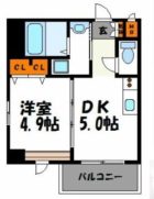 クロシェット薬院 - 所在階***階の間取り図 5390