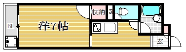 スカイハイツ別府202号室-間取り