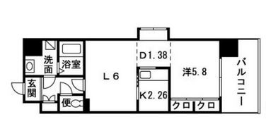 エスティメゾン薬院801号室-間取り