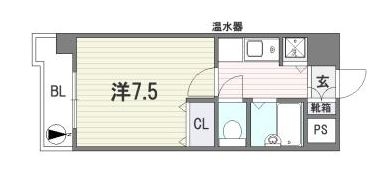 ネオハイツ唐人町203号室-間取り