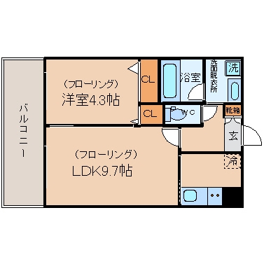 コンダクト福岡東423号室-間取り