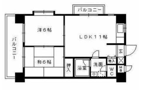 西新グランドハイツ501号室-間取り