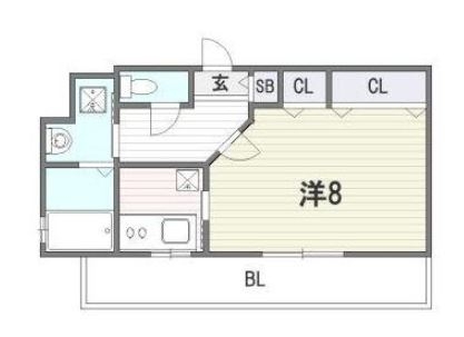 エンクレスト吉塚駅前704号室-間取り