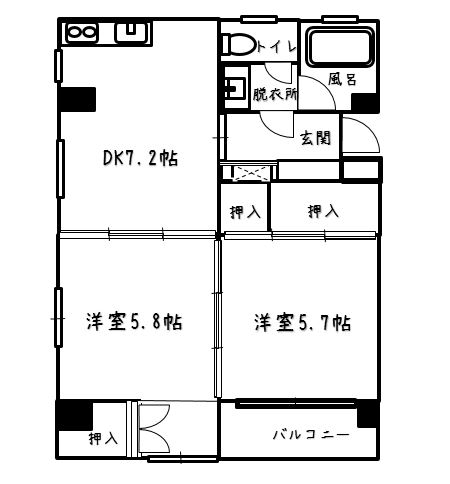 コーポ白菊401号室-間取り