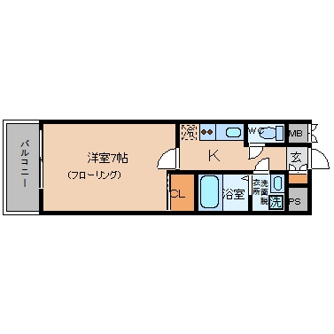 ＶＩＤＡ博多205号室-間取り