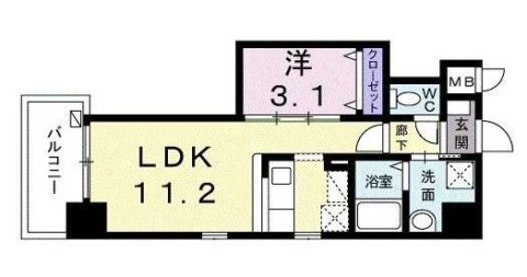 ルピナス天神605号室-間取り