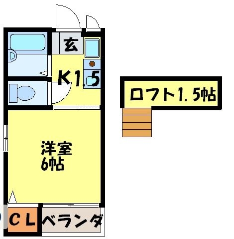 ビンテージツキヤマ201号室-間取り