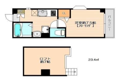 イル・グラッツィア天神II202号室-間取り