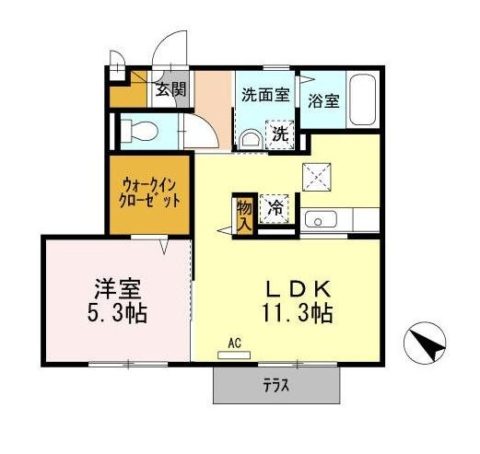 タウンコートカレラII102号室-間取り