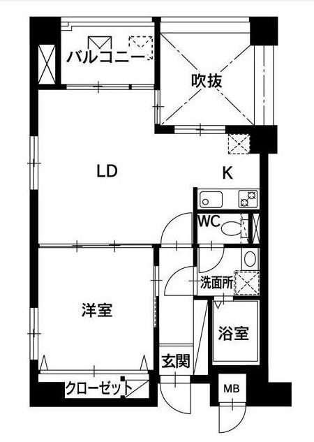 萬屋館701号室-間取り