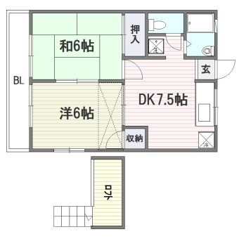 アーバン和白203号室-間取り