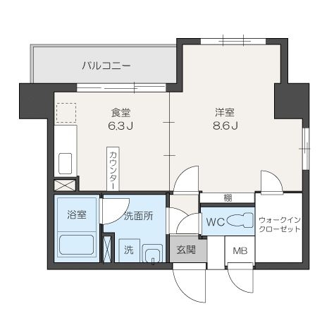 メルクリオけやき通り202号室-間取り