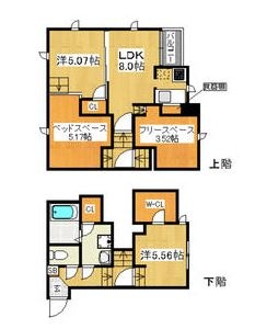コンフォートベネフィスデュオ吉塚駅前103号室-間取り