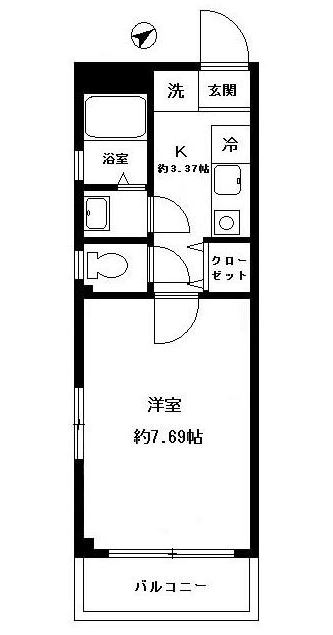 エスポワール中呉服町303号室-間取り