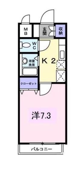 シャンテ吉塚303号室-間取り