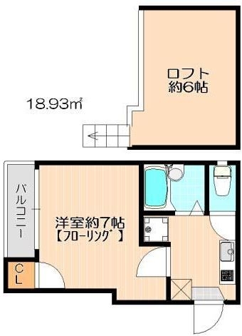 クランツ博多105号室-間取り