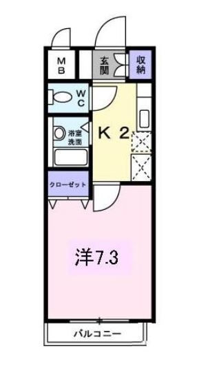 シャンテ吉塚206号室-間取り