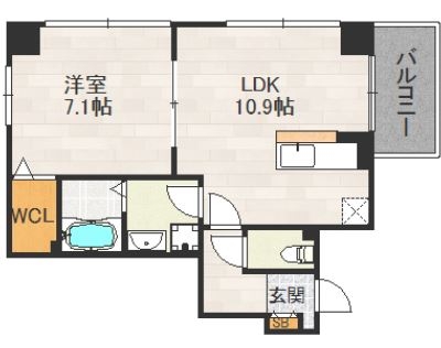 プレミールホサカ702号室-間取り