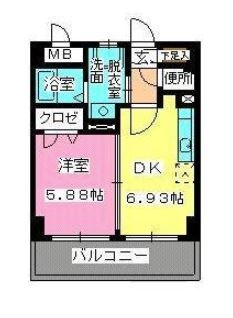 ローヤルマンション博多駅前506号室-間取り