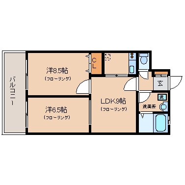 エステートモア天神アクシス811号室-間取り